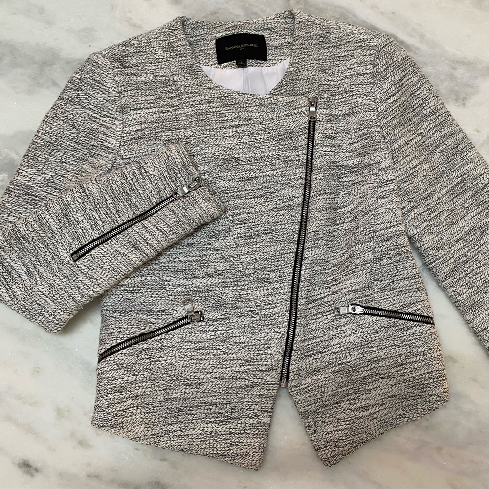 Banana Republic Moto Tweed Blazer